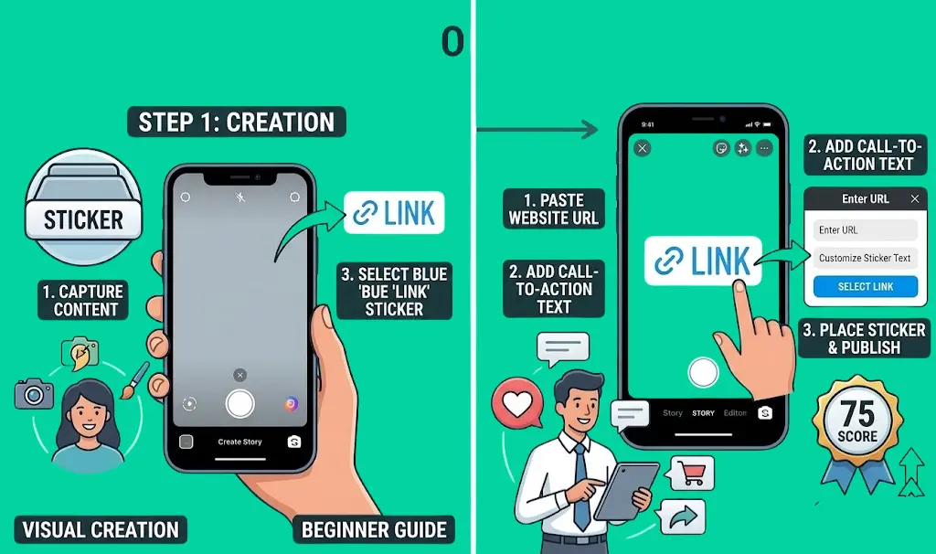how to add link to instagram story